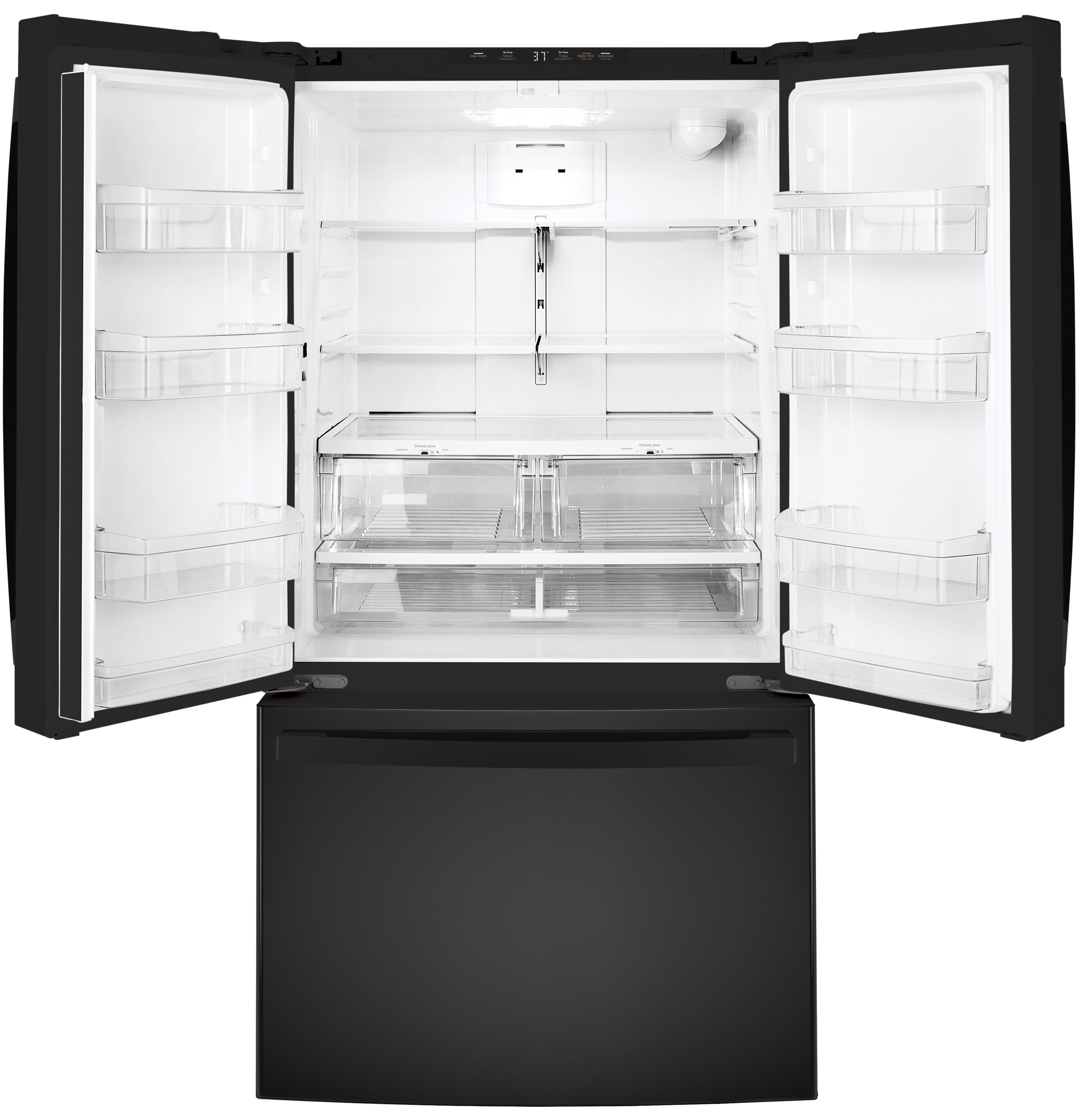 GE® ENERGY STAR® 27.0 Cu. Ft. Refrigerator in Black size 69.875 H x 35.75 W x 35.875 D | GNE27JGMBB | Fridge.com