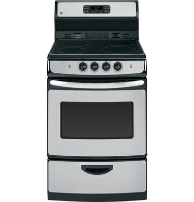 GE 24 Inch Compact Electric Range 4-Burner, Stove,Stainless Steel