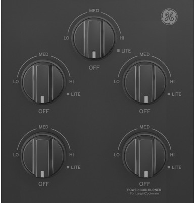 GE® 36" Built-In Gas Cooktop with Dishwasher-Safe Grates in Black size 4.75 H x 36 W x 21 D | JGP3036DLBB | Standard Cast