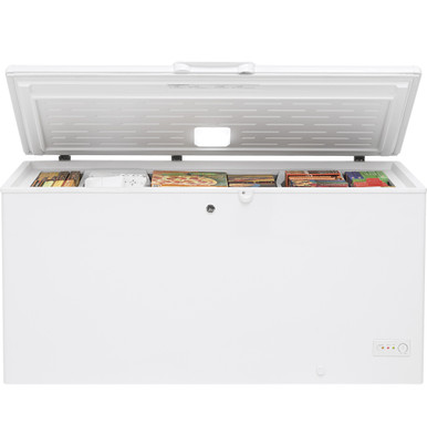 GE® ENERGY STAR® 15.7 Cu. Ft. Manual Defrost Chest Freezer in White size 33.375 H x 65 W x 28.5 D | FCM16DLWW