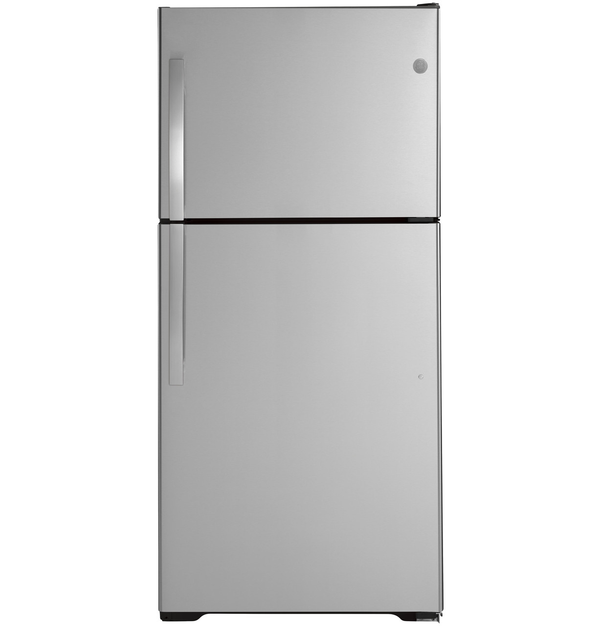 GE® ENERGY STAR® 19.2 Cu. Ft. Top-Freezer Refrigerator in Stainless Steel size 66.375 H x 29.75 W x 34.5 D | GTE19JSNRSS