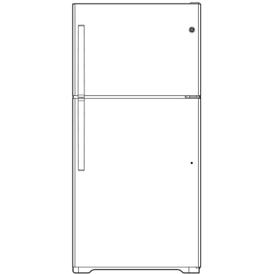 GE® ENERGY STAR® 19.2 Cu. Ft. Top-Freezer Refrigerator in Stainless Steel size 66.375 H x 29.75 W x 34.5 D | GTE19JSNRSS