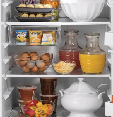GE® 21.9 Cu. Ft. Garage Ready Top-Freezer Refrigerator in Black Slate size 66.375 H x 32.75 W x 34.5 D | GTS22KMNRDS | Stainless Steel