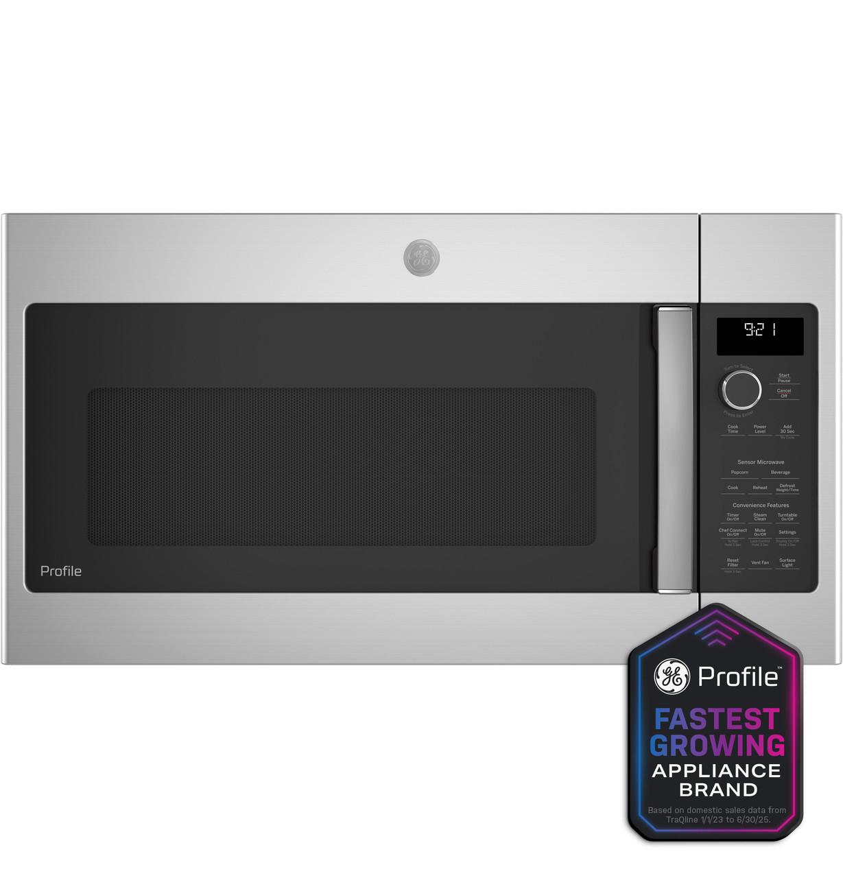 GE Profile™ 2.1 Cu. Ft. Over-the-Range Sensor Microwave Oven in Stainless Steel size 16.125 H x 29.875 W x 15.5625 D | PVM9215SKSS