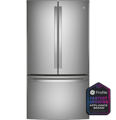 GE Profile™ ENERGY STAR® 23.1 Cu. Ft. Counter-Depth Fingerprint Resistant Refrigerator in Stainless | PWE23KYNFS | Stainless Steel