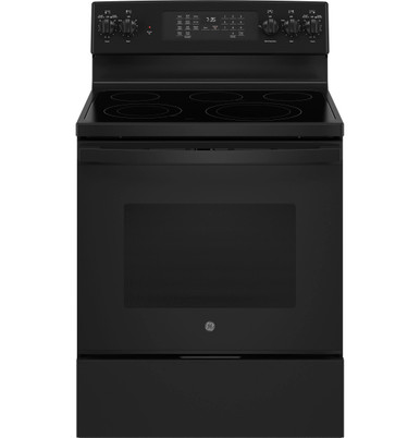 JB735DPBB GE 30 Freestanding Electric Convection Range with Air Fry - Black