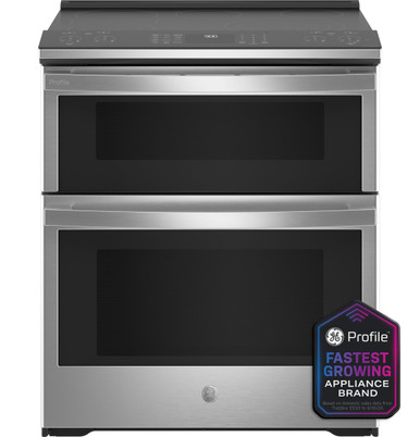 GE Profile™ 30" Smart Slide-In Electric Double Oven Convection Fingerprint Resistant Range in Stainless | PS960YPFS | Stainless Steel