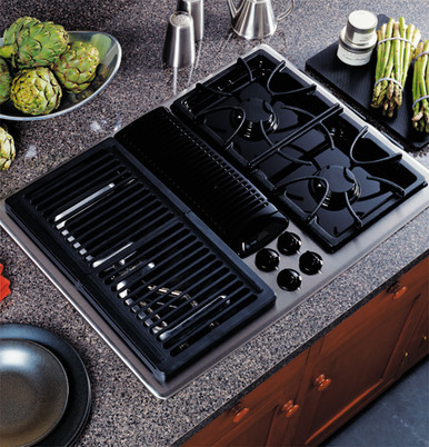 Ge profile cooktop with shop downdraft