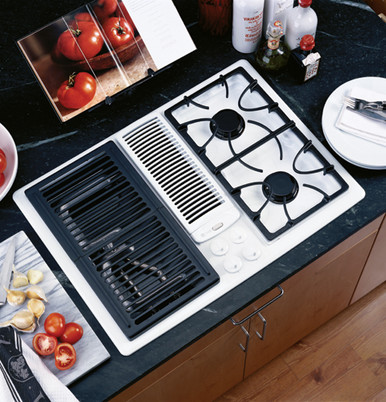 GE Profile™ Built-In Downdraft Gas Modular Cooktop - JGP979WEFWW