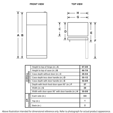 GE® 17.5 Cu. Ft. Top-Freezer Refrigerator in Stainless Steel size 67.375 H x 28 W x 32.625 D | GTS18GSNRSS
