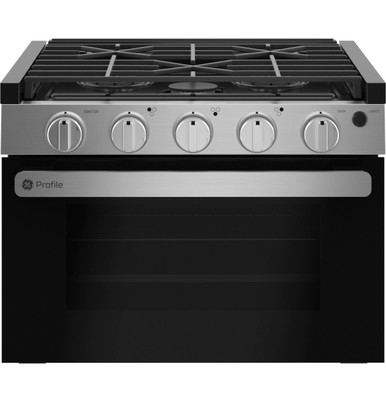 GE Profile™ 17" Drop-In RV Gas Range | size 16.125 H x 20.125 W x 17.75 D | PLD617RTSS | Continuous Cast Iron
