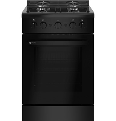 GE Profile™ 24" Free-Standing RV Gas Range in Black size 36 H x 24 W x 24 D | PLS624DTBB | Continuous Cast Iron