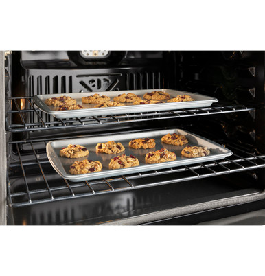 GE® 27" Smart Built-In Convection Double Wall Oven with No Preheat Air Fry in Stainless Steel size 51.125 H x 26.75 W x 26.625 D | JKD5000SVSS
