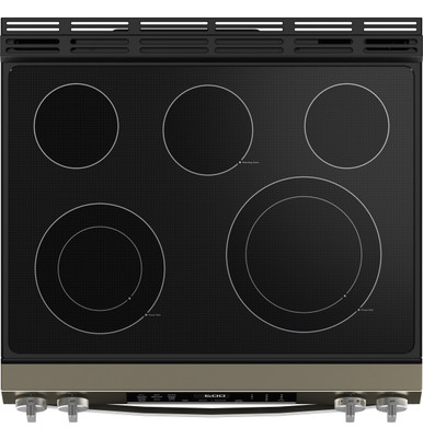 GE® ENERGY STAR® 30" Slide-In Electric Convection Range with No Preheat Air Fry and EasyWash™ Oven Tray in Slate | GRS600AVES | Stainless Steel