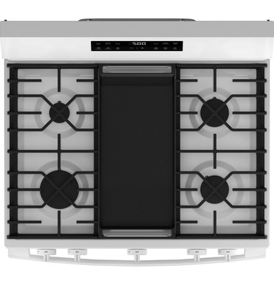 GE® 30" Free-Standing Gas Range with Crisp Mode in White size 47.25 H x 30 W x 27.875 D | GGF500PVWW | Standard Cast
