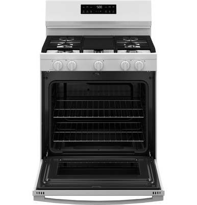 GE® 30" Free-Standing Gas Range with Crisp Mode in White size 47.25 H x 30 W x 27.875 D | GGF500PVWW | Standard Cast