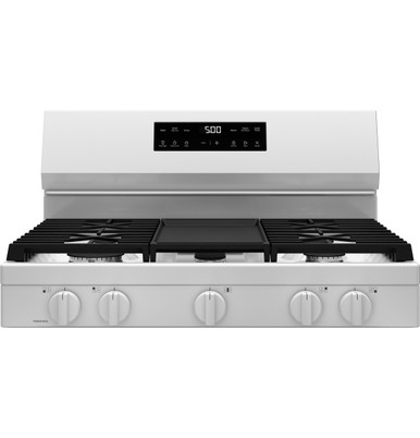 GE® 30" Free-Standing Gas Range with Crisp Mode in White size 47.25 H x 30 W x 27.875 D | GGF500PVWW | Standard Cast