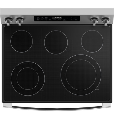 GE® ENERGY STAR® 30" Free-Standing Electric Convection Range with No Preheat Air Fry and EasyWash™ Oven Tray in Stainless Steel | GRF600AVSS