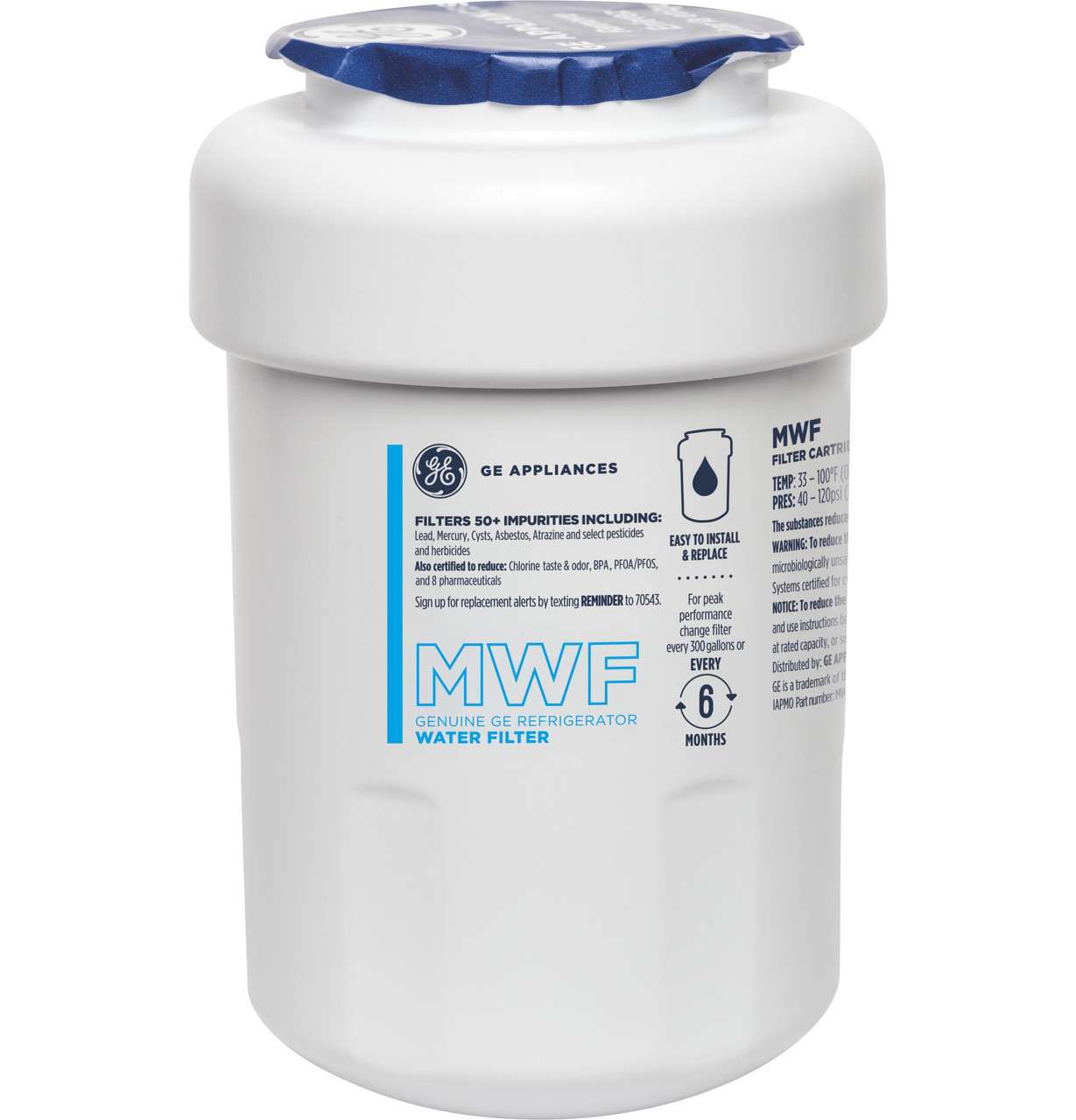 GE® MWF™ REFRIGERATOR WATER FILTER in White | MWFP | Fridge.com