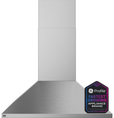 GE Profile 36" Wall-Mount Vent Hood with Clean Air Sensors in Stainless Steel size 11.1 H x 36 W x 21.5 D | PVW1036SWSS