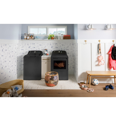 GE® 7.4 cu. ft. Capacity Gas Dryer with Up To 120 ft. Venting and Sensor Dry in Diamond Gray size 46 H x 27 W x 30.5 D | GTD58GBPVDG