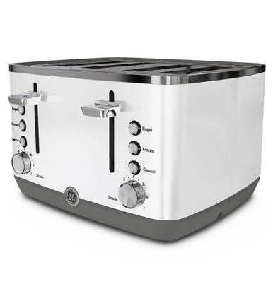 GE 4-Slice Toaster in Snow White size 7.64 H x 12.17 W x 11.18 D | G9TMA4SGYWH | Stainless Steel