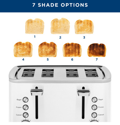 GE 4-Slice Toaster in Snow White size 7.64 H x 12.17 W x 11.18 D | G9TMA4SGYWH | Stainless Steel