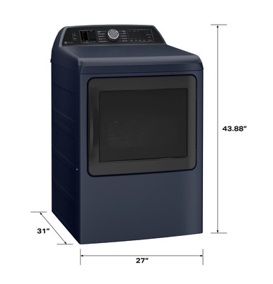GE Profile™ ENERGY STAR® 7.3 cu. ft. Capacity Smart Electric Dryer with Steam and Washer Link in Sapphire Blue | PTD80EBPTRS