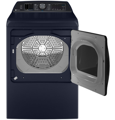 GE Profile™ ENERGY STAR® 7.3 cu. ft. Capacity Smart Electric Dryer with Steam and Washer Link in Sapphire Blue | PTD80EBPTRS
