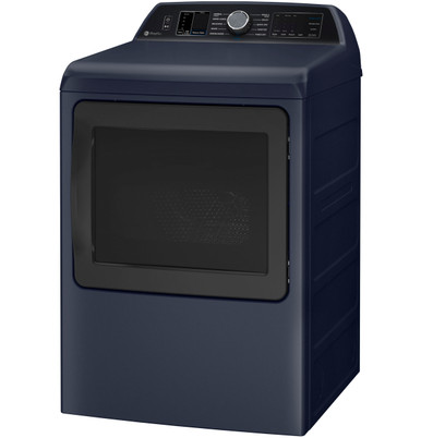 GE Profile™ ENERGY STAR® 7.3 cu. ft. Capacity Smart Electric Dryer with Steam and Washer Link in Sapphire Blue | PTD80EBPTRS