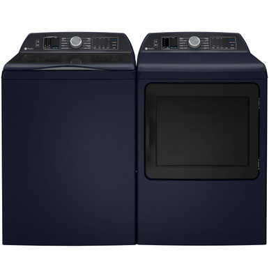 GE Profile™ ENERGY STAR® 7.3 cu. ft. Capacity Smart Electric Dryer with Steam and Washer Link in Sapphire Blue | PTD80EBPTRS