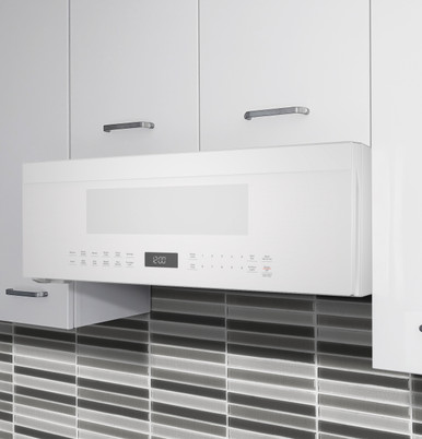 GE Profile 1.2 Cu. Ft. Over-the-Range Low Profile Sensor Microwave Oven in White size 10.3125 H x 29.875 W x 18.625 D | UVM9125DYWW
