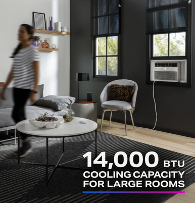 GE Profile™ 14,000 BTU Inverter Smart Ultra Window Air Conditioner for Medium Rooms up to 700 sq. ft. in White | PWJV14WWF