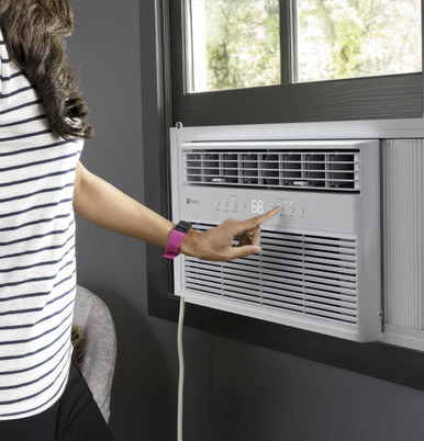 GE Profile™ 14,000 BTU Inverter Smart Ultra Window Air Conditioner for Medium Rooms up to 700 sq. ft. in White | PWJV14WWF