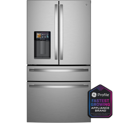 GE Profile™ ENERGY STAR® 27.9 Cu. Ft. Smart 4-Door Refrigerator with Kitchen Assistant™ in Stainless | PVD28HYYFS | Stainless Steel