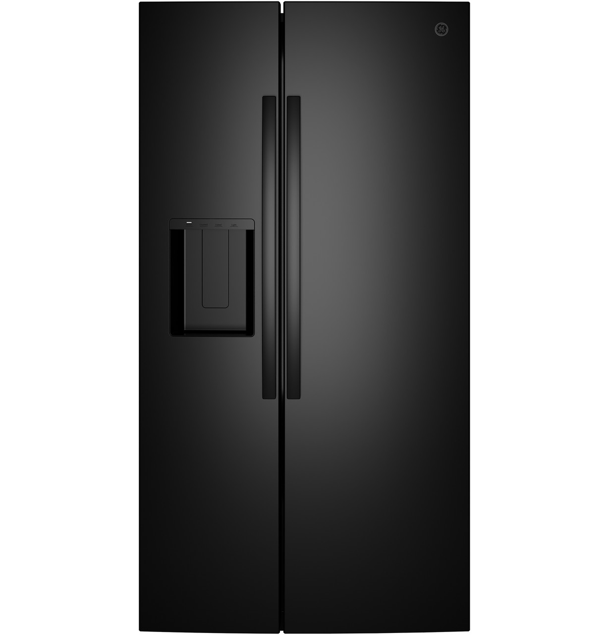GE® 27.9 Cu. Ft. Side-By-Side Refrigerator with Extra Tall Dispenser and In-Door Icemaker in Black size 69.94 H x 35.75 W x 36 D | GSS28NGYBB