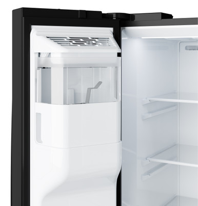 GE® 27.9 Cu. Ft. Side-By-Side Refrigerator with Extra Tall Dispenser and In-Door Icemaker in Black size 69.94 H x 35.75 W x 36 D | GSS28NGYBB