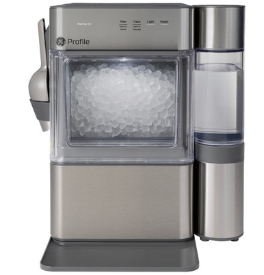 GE Profile™ Opal™ Mini Pro + Nugget Ice Maker with Side Tank in Stainless Steel size 14.56 H x 11.6 W x 15.6 D | P4NM25QZSS