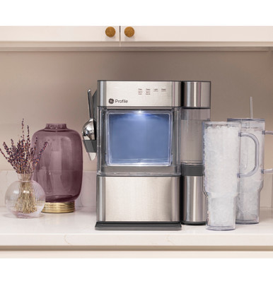 GE Profile™ Opal™ Mini Pro + Nugget Ice Maker with Side Tank in Stainless Steel size 14.56 H x 11.6 W x 15.6 D | P4NM25QZSS