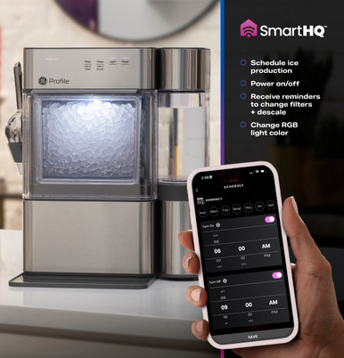 GE Profile™ Opal™ Mini Pro + Nugget Ice Maker with Side Tank in Stainless Steel size 14.56 H x 11.6 W x 15.6 D | P4NM25QZSS