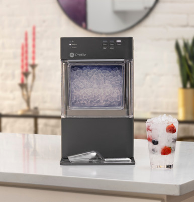 GE Profile Opal Mini Nugget Ice Maker in Charcoal Grey size 14.56 H x 8.6 W x 15.6 D | P4NM20AZOG
