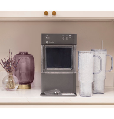 GE Profile Opal Mini Nugget Ice Maker in Charcoal Grey size 14.56 H x 8.6 W x 15.6 D | P4NM20AZOG