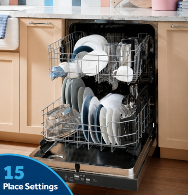 GE® ENERGY STAR® Top Control with Stainless Steel Interior Dishwasher with Sanitize Cycle & Dry Boost size 34 H x 23.75 W x 24 D | GDT640SSZSS | Nylon