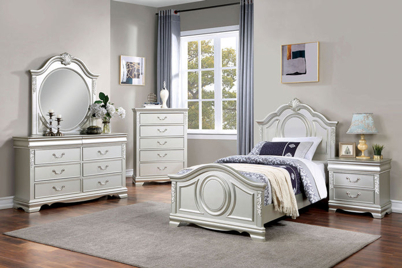 ALECIA Full Bed, Silver