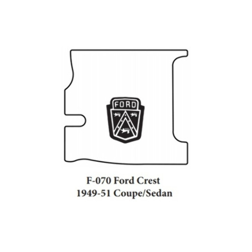 Trunk Floor Mat Cover for 1949-51 Ford Hi-Definition Rubber Smooth w/F-070 Crest