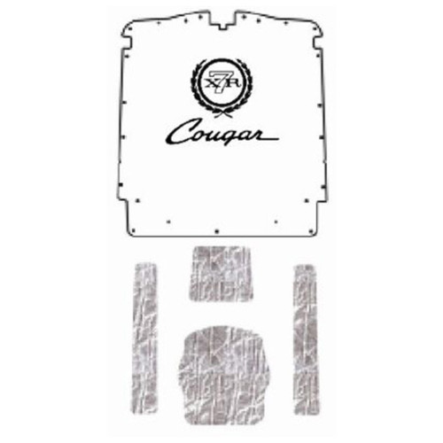 Hood Insulation Pad Cover for 1971-1973 Mercury Cougar @ F-092 Cougar Crest