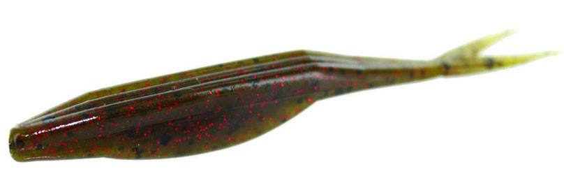 スメラギ Zoom Super Fluke Jr - Green Pumpkin Red - TackleDirect