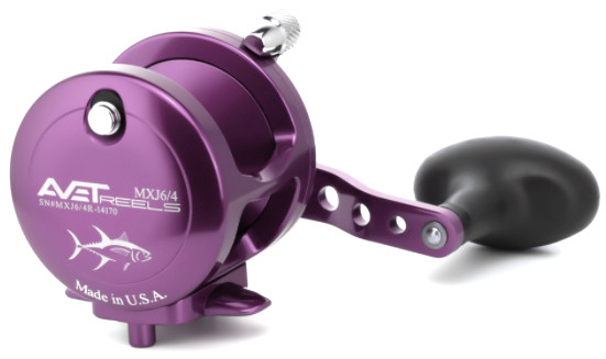 Avet MXJ 6/4 2-Speed Lever Drag Casting Reel - Purple - TackleDirect