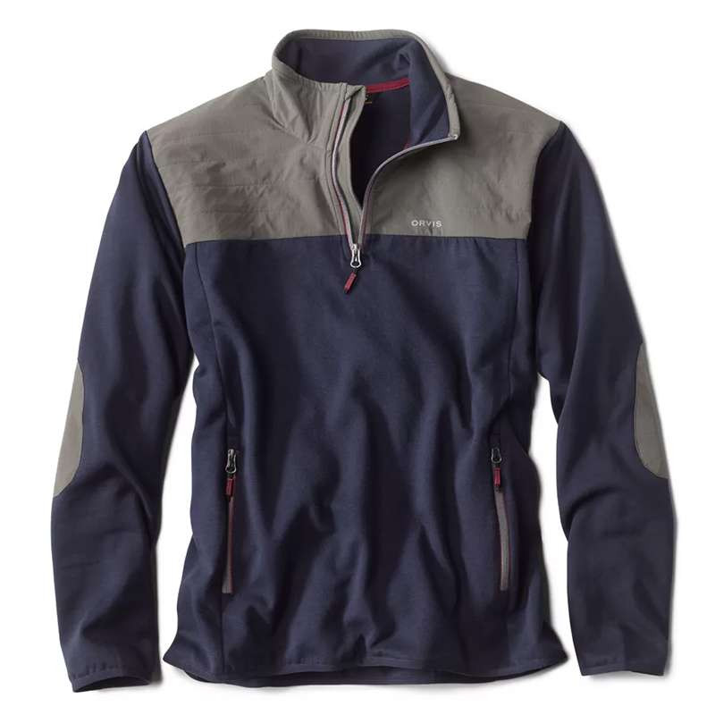 Orvis 1/4 Zip Hybrid Shirt - Navy/Grey - X-Large - TackleDirect