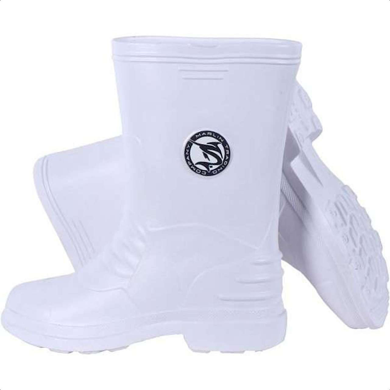 ?Men\'s Solid White High Top Comfortable Wide Toe Fishing Deck Boots FisheWaters 6 main image 2
